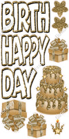 Sparkle Outline - 10 pc Happy Birthday