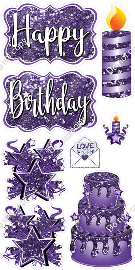 8 pc Quick Sets #1 - Sparkle Purple
