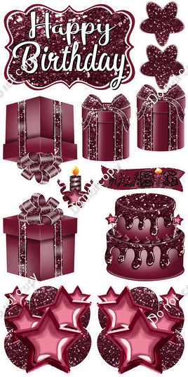 12 pc Quick Sets #2 - Sparkle Burgundy