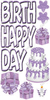 Sparkle Outline - 10 pc Happy Birthday