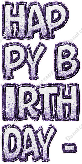 6 pc BB - EZ HBD - White & Purple Sparkle