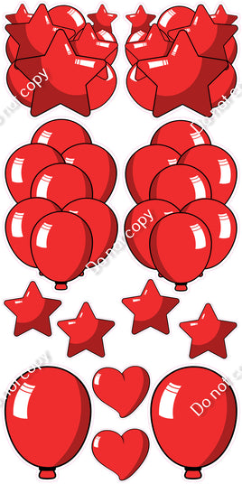 12 pc Red Cartoon Flair Set