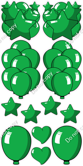 12 pc Green Cartoon Flair Set