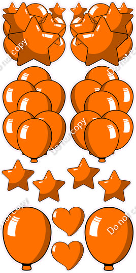 12 pc Orange Cartoon Flair Set