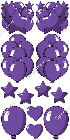 12 pc Purple Cartoon Flair Set