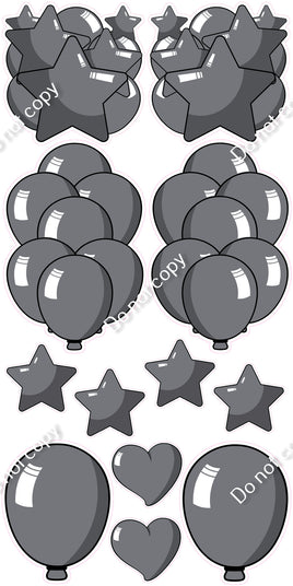 12 pc Silver Cartoon Flair Set