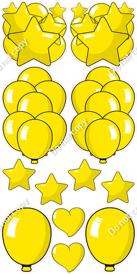 12 pc Yellow Cartoon Flair Set