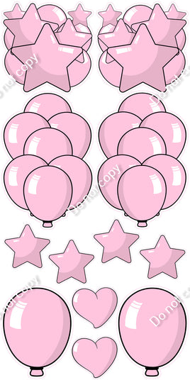 12 pc Baby Pink Cartoon Flair Set