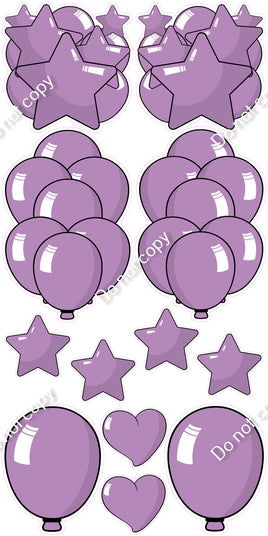 12 pc Lavender Cartoon Flair Set