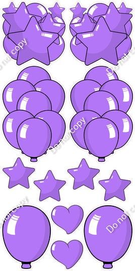 12 pc Lilac Cartoon Flair Set