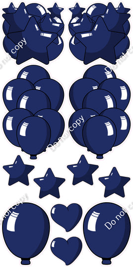 12 pc Navy Blue Cartoon Flair Set