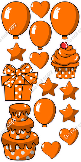 15 pc Orange Cartoon Flair Set