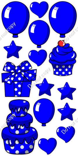 15 pc Blue Cartoon Flair Set