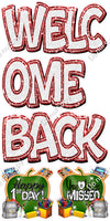 5 pc Sparkle White & Color Split Welcome Back Sets