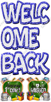 5 pc Sparkle White & Color Split Welcome Back Sets