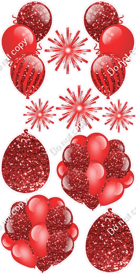 10 pc Balloon Cluster & Triple - Sparkle - Single Color