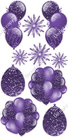 10 pc Balloon Cluster & Triple - Sparkle - Single Color