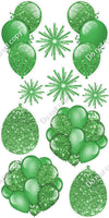 10 pc Balloon Cluster & Triple - Sparkle - Single Color
