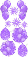 10 pc Balloon Cluster & Triple - Sparkle - Single Color
