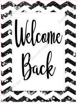 Black Sparkle - Welcome Back Statement - Chevron Frame067