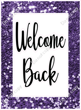 Purple Sparkle - Welcome Back Statement - Frame