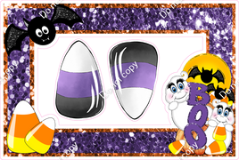 Purple & Orange Horizontal Halloween Frame - Boo Statement