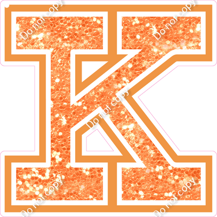 18" Greek Individual Amber Sparkle - Alphabet Pieces Kappa