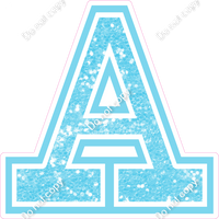 18" Greek Individual Baby Blue Sparkle - Alphabet Pieces Alpha