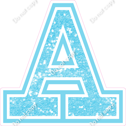 18" Greek Individual Baby Blue Sparkle - Alphabet Pieces Alpha