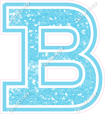 18" Greek Individual Baby Blue Sparkle - Alphabet Pieces Beta