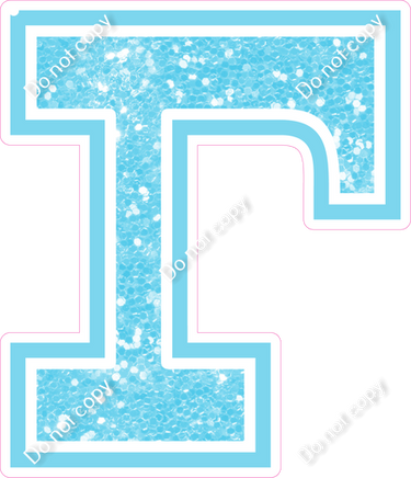 18" Greek Individual Baby Blue Sparkle - Alphabet Pieces Gamma