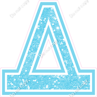 18" Greek Individual Baby Blue Sparkle - Alphabet Pieces Delta