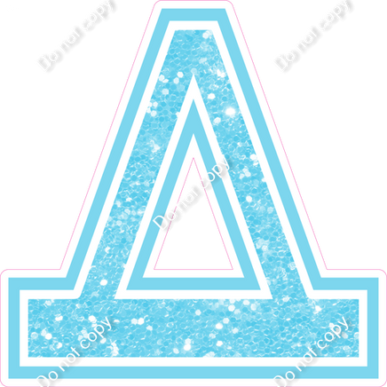 18" Greek Individual Baby Blue Sparkle - Alphabet Pieces Delta