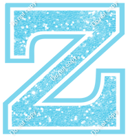18" Greek Individual Baby Blue Sparkle - Alphabet Pieces Zeta