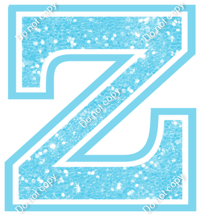 18" Greek Individual Baby Blue Sparkle - Alphabet Pieces Zeta