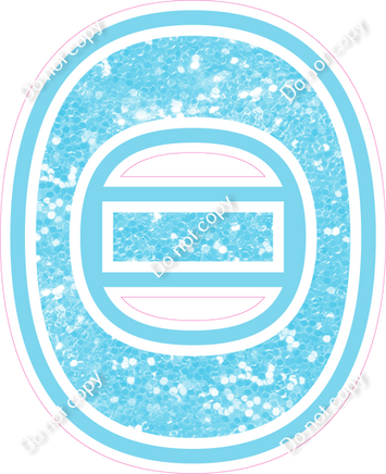 18" Greek Individual Baby Blue Sparkle - Alphabet Pieces Theta