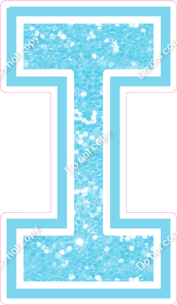 18" Greek Individual Baby Blue Sparkle - Alphabet Pieces Lota