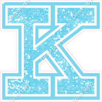 18" Greek Individual Baby Blue Sparkle - Alphabet Pieces Kappa