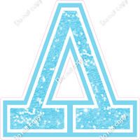 18" Greek Individual Baby Blue Sparkle - Alphabet Pieces Lambda