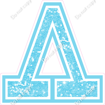 18" Greek Individual Baby Blue Sparkle - Alphabet Pieces Lambda