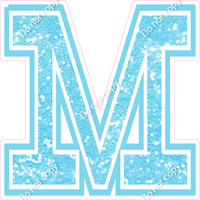 18" Greek Individual Baby Blue Sparkle - Alphabet Pieces Mu
