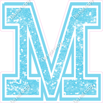 18" Greek Individual Baby Blue Sparkle - Alphabet Pieces Mu