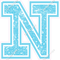 18" Greek Individual Baby Blue Sparkle - Alphabet Pieces Nu