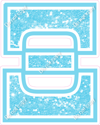 18" Greek Individual Baby Blue Sparkle - Alphabet Pieces Xi