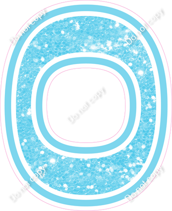 18" Greek Individual Baby Blue Sparkle - Alphabet Pieces Omicron