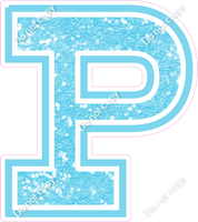 18" Greek Individual Baby Blue Sparkle - Alphabet Pieces Rho