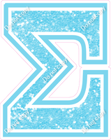 18" Greek Individual Baby Blue Sparkle - Alphabet Pieces Sigma