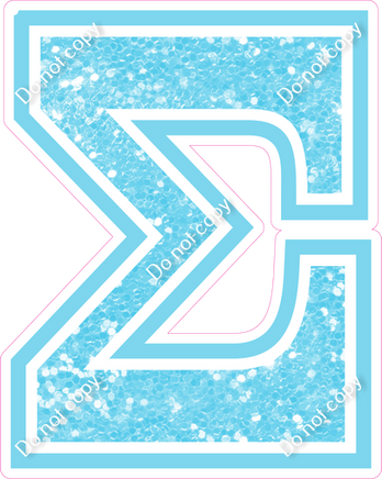18" Greek Individual Baby Blue Sparkle - Alphabet Pieces Sigma