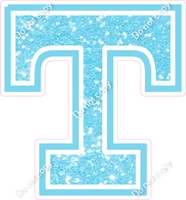 18" Greek Individual Baby Blue Sparkle - Alphabet Pieces Tau