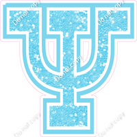 18" Greek Individual Baby Blue Sparkle - Alphabet Pieces Psi